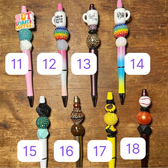 Pick one! Beaded pen with black ink & refill - Picture 2 of 10